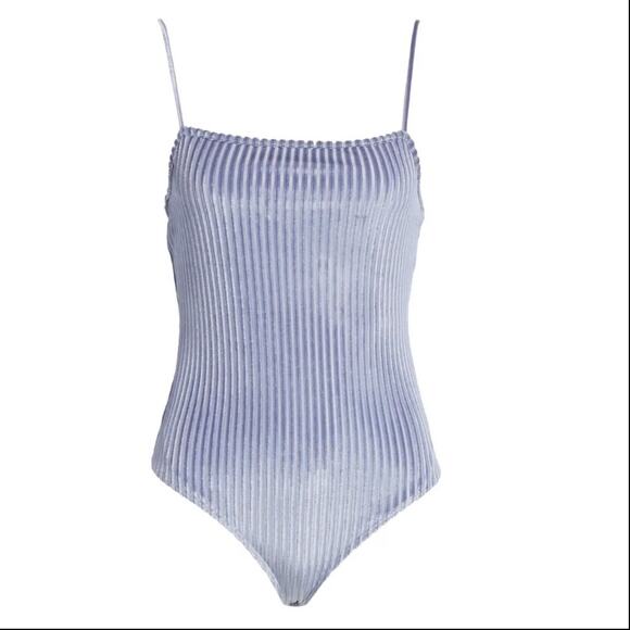 La La Land Creative Co Burnout Velvet Bodysuit - Picture 1 of 7